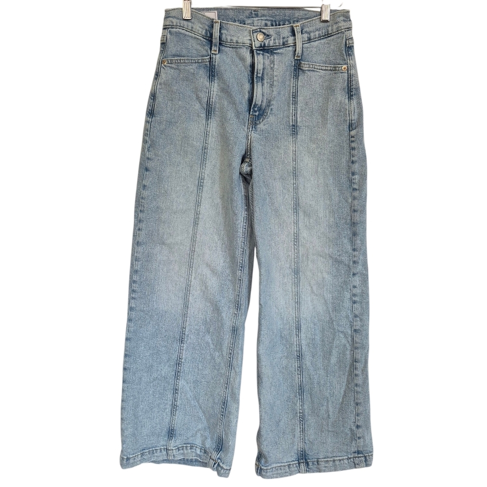 Gap Wide Leg High Rise Stride Ankle Light Denim Jeans 27/4P - Picture 3 of 9